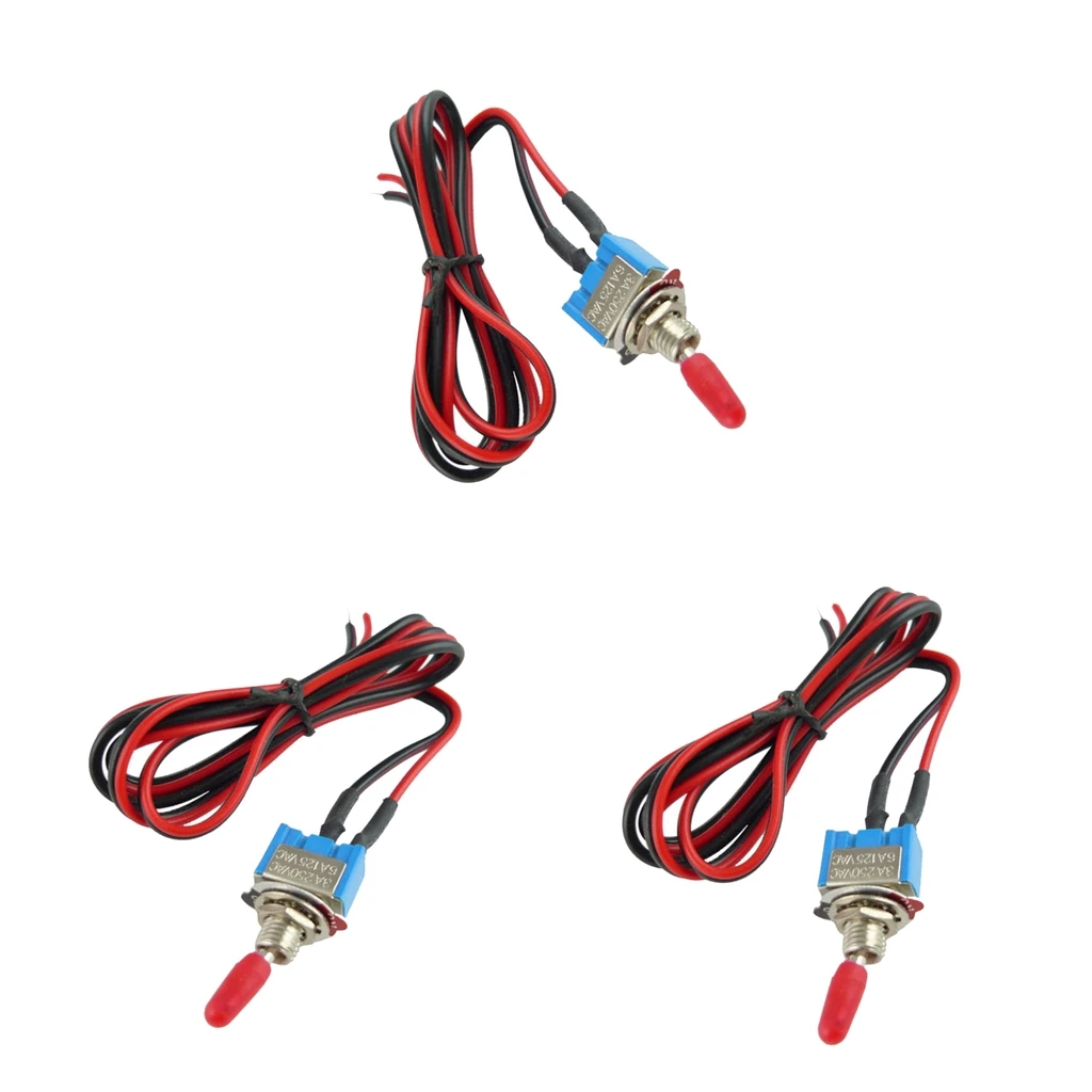 3x Security Alarm Pre-Wired On/Off Mini Toggle Switch 24inch 12V