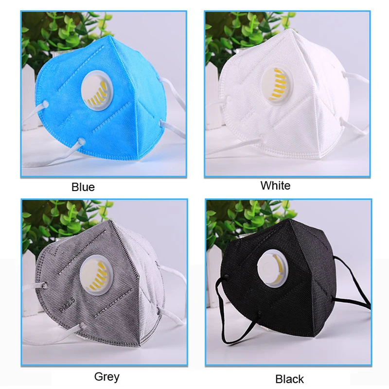 

10pc PM2.5 Filter Breathing Anti-smog Anti-dust Mouth Mask Anti-odor Windproof Ear-hook Mask Folding Nonwoven Valved Mask KZ001