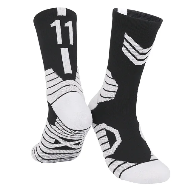 Trendy Man Basketball Socks Long Outdoor Breathable Cycling Socks Anti Slip Profession Basketball Number Men Running Socks A-11