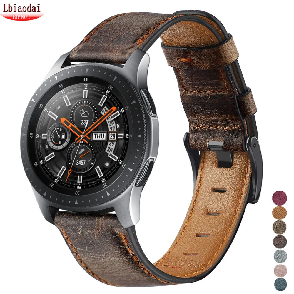 22mm watch band For samsung Galaxy watch 45/46mm Amazfit GTR 47mm/Gear S3  frontier leather correa Huawei watch gt 2/2e strap AliExpress