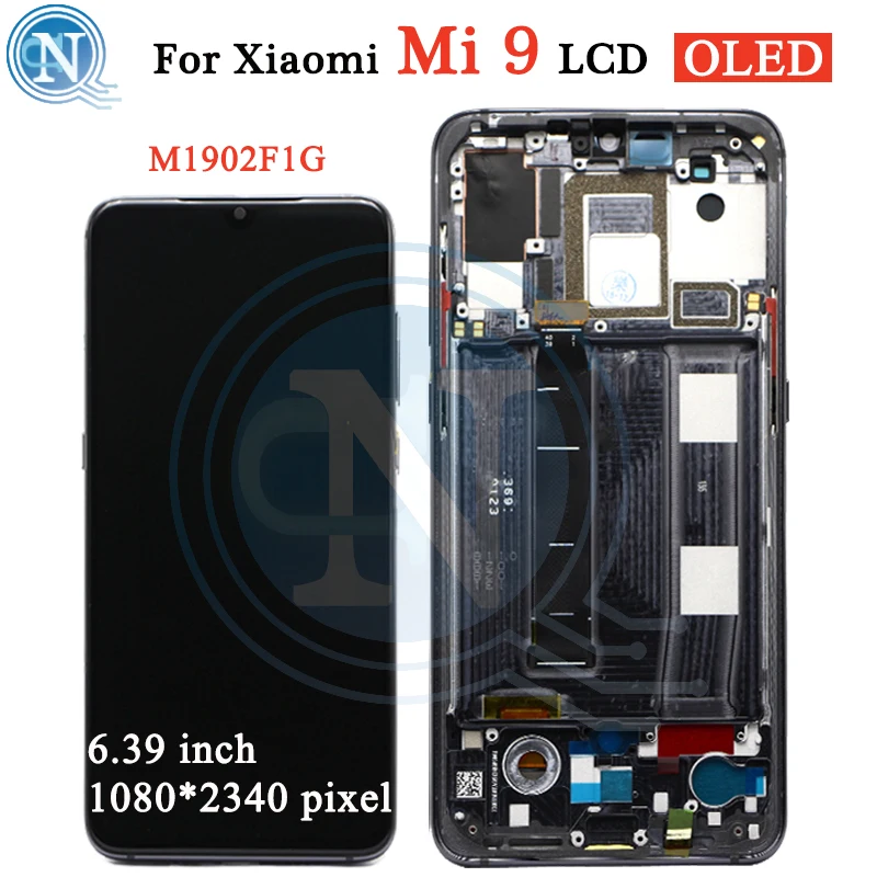 6.39" OLED Quality For Xiaomi mi 9 MI9 LCD Display Touch screen