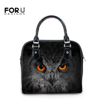 

FOURDESIGNS Owl Pattern Women Fashion Shoulder Bags Luxury Ladies Handbags Female PU Leather Crossbody Bags Leisure Bolsa Femme