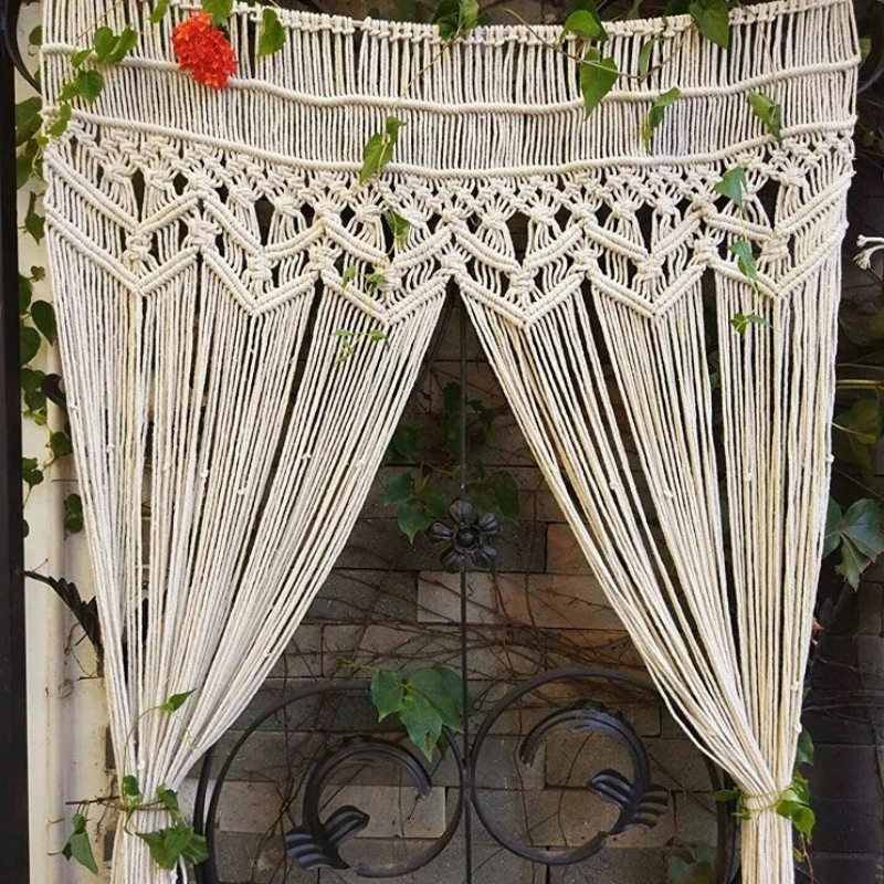 

Bohemian Macrame Tapestry Cotton Woven Handwoven Tapestry For Room Divider Window Door Curtains Wedding Background 90 * 180cm