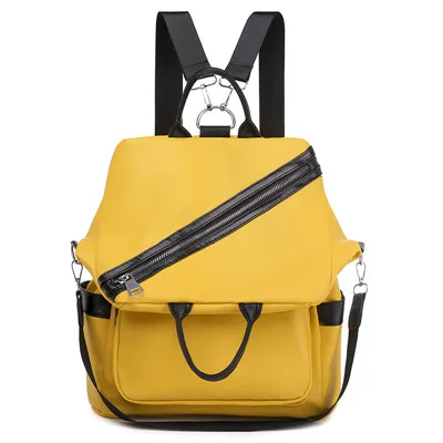 Модные многофункциональные сумки для женщин, кожаный рюкзак, сумка через плечо, складной водонепроницаемый рюкзак для путешествий, желтый, черный mochila - Цвет: yellow