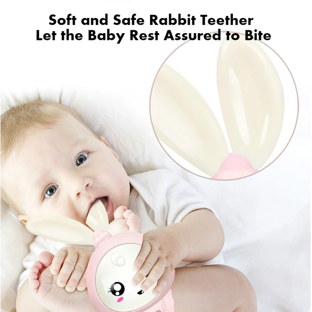 Baby Music Flashing Rattle Toys Rabbit Teether Hand Bells Mobile Infant Weep Tear Rattles Newborn Early Educational Toys 0-12M 2