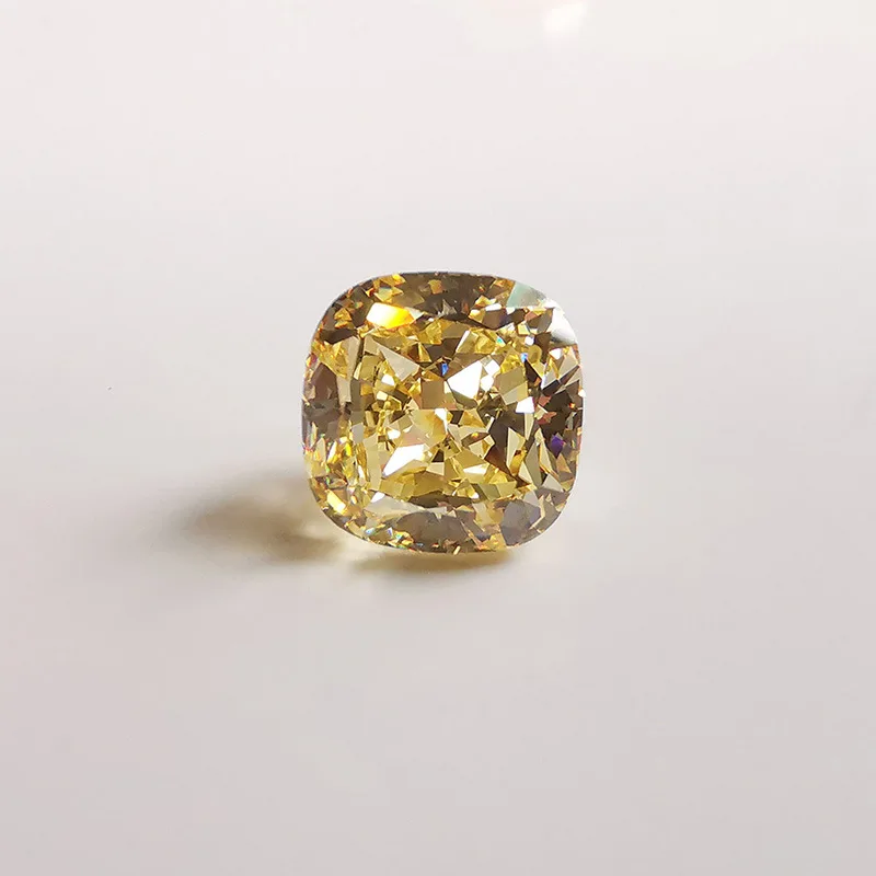 FFGems 8A Loose Gemstone Yellow Sona Diamond VVS 3EX Fat Square 10mm Diy Mounting Fine Jewelry Ring For Women Wedding Party Gift