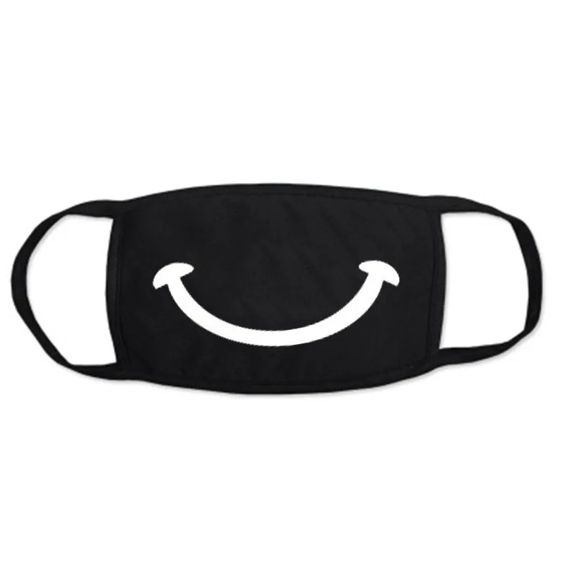 1PCS Black Bilayer Cotton Heart Anime Mouth Mask Anti Haze Dust Washable Reusable Dustproof Mouth-muffle Winter Warm Mask