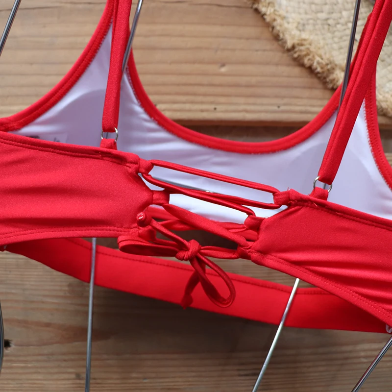 Riseado Cut Out Bikinis Set 2020 Swimwears Women Swimsuits High Cut Bikinis Sexy biquini Strap Beachwear Lace Up Bathing Suit