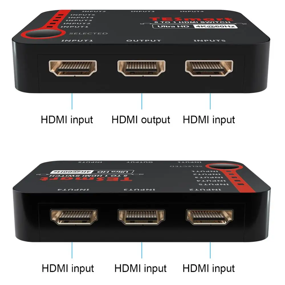 HDMI коммутатор 5 портов HDMI коммутатор 5 в 1 выход HDMI разветвитель 5x1 переключатель Ultra HD 4K@ 60Hz 3D для 4K HDTV PS3/4 ИК-пульт дистанционного управления