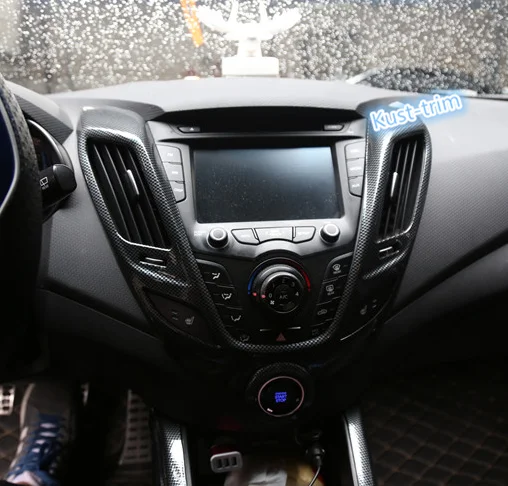 Для Hyundai Veloster 2011- ABS внутренняя средняя консоль панель Крышка отделка