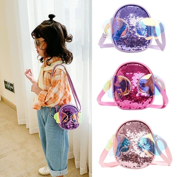 

Children' Mini Bag 2020 Sequins Small Coin Wallet Pouch Box Kawaii Kids Girl Laser Crossbody Bags Baby Money Change Purses