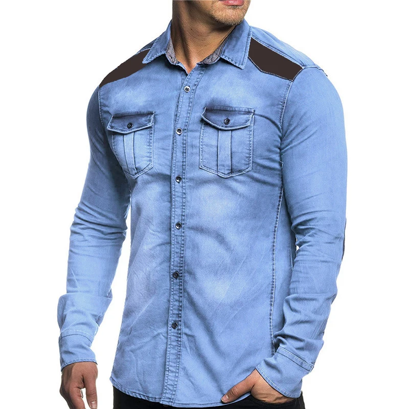 Men-Shirts-Men-s-Fashion-Patchwork-Denim-Shirts-Mens-Vintage-Casual-Slim-fit-Long-sleeved-Jean