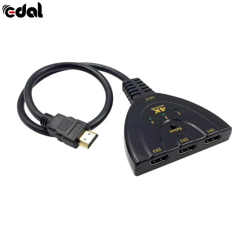 4K* 2K 3D Мини 3 переключатель порта HDMI 1.4b 4K Выключатель HDMI делитель 3 в 1 выход порт концентратор для HDTV DVD