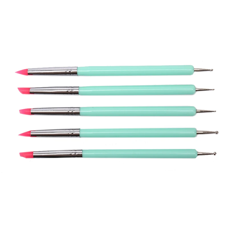 5pcs 2 Way Pottery Clay Ball Styluses Polymer Clay Sculpture Tool Nail Art Carving Modeling