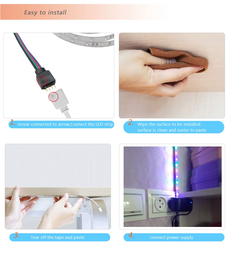 Smart Bluetooth LED Strip Light Work with Alexa Google Assistant Voice Control RGB 5050 Lights Strip 12V LED Christmas lights (7)