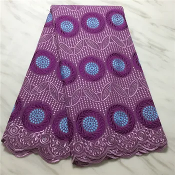 

5 yards purple Handcut African lace fabric beautiful Nigeria garment sewing lace fabric with lots of stones FP1013