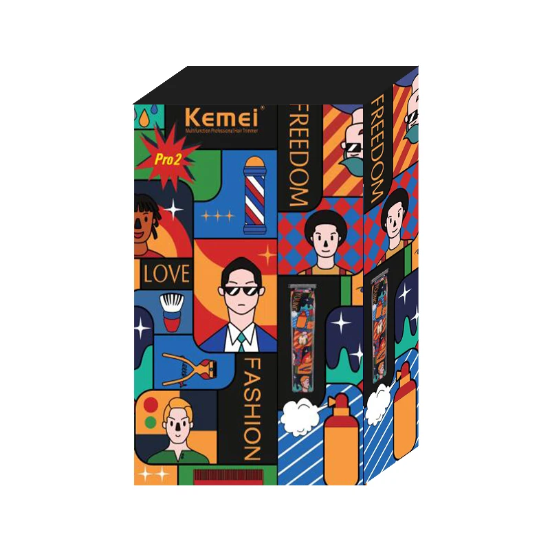 Kemei T-Blade Cordless Fashion Graffiti Trimmer Men Zero Gapped Professional Hair Clipper Scrawl Finish Hair Cutting Machine 6