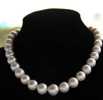

Free Shipping noble jewelr 10-11mm natural tahitian south sea white pearl necklace 45cm