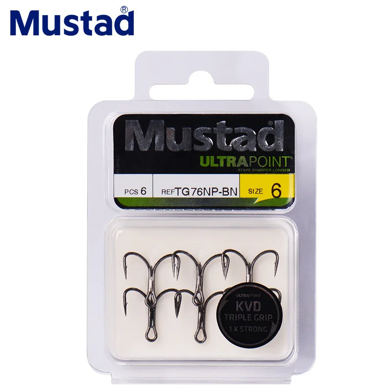 Mustad Рыбалка Крючки TG76NP-BN тройной крючок из высокоуглеродистой стали колючая Jawlock 3X сильная приманка океан рыбалка якорь снасти Pesca