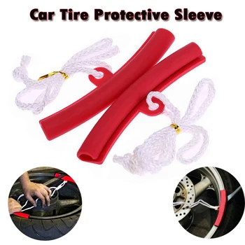 

2 Pcs Car Tire Protective Sleeve 4 Colors Auto Wheels Steel Ring Protect Silicone Case for Car Moto Tire Repair Tool Accessories