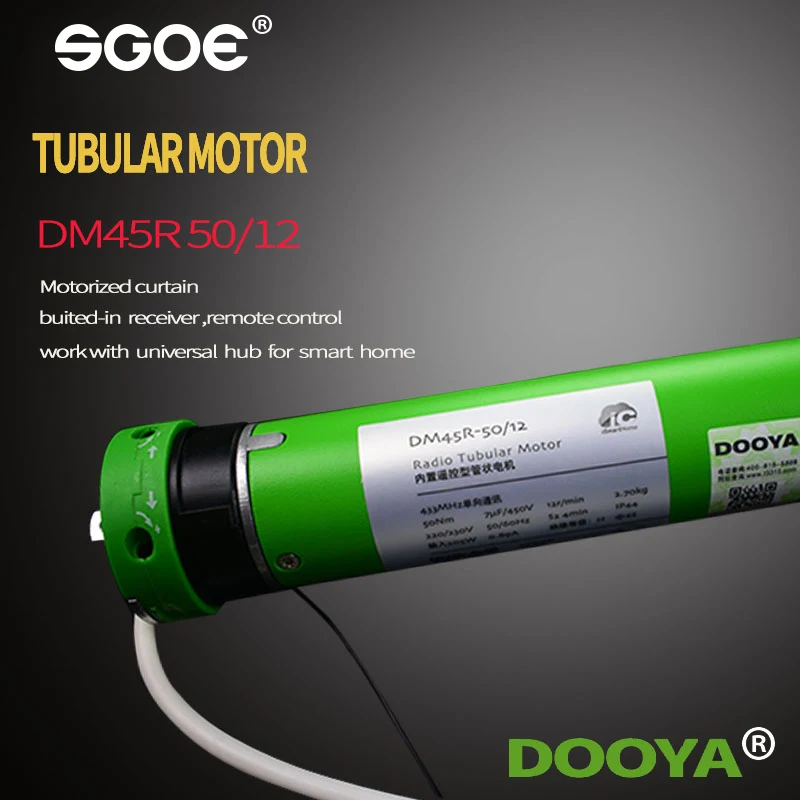 

smart home Original Dooya Tubular Motor DM45R/DM45S Motor for all kinds rolling blinds 220v 50HZ,RF433MHZ Motor 4-Wire motor HOT