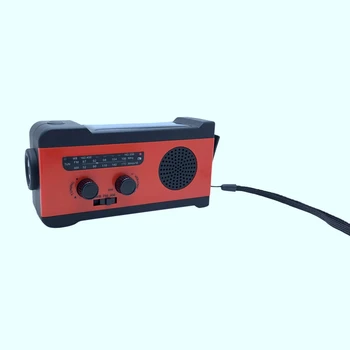 

Portable AM FM Emergency Hand Crank Solar Radio with 2000MAh Power Bank LED Light SOS Alarm for Camping Outdoor