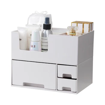 

Plastic Separable Makeup Storage Boxes with Drawers Table Cosmetics Organizer for Lipstick/Jewelry/Earrings/Cotton Swabs Holder