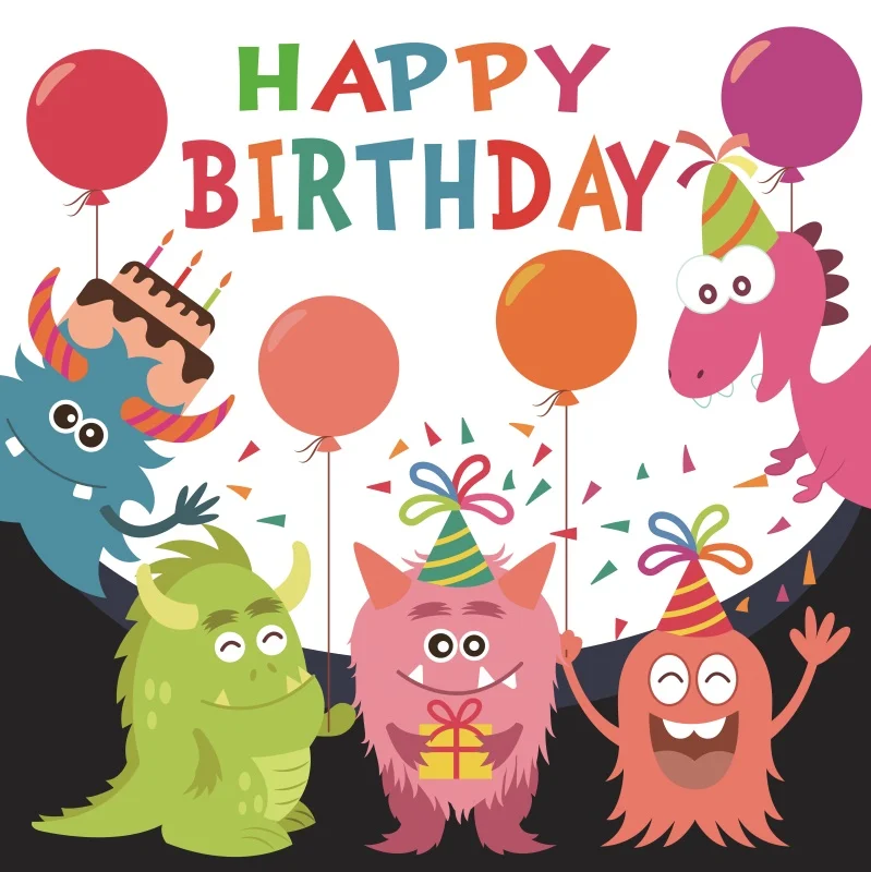 Laeacco Monster party birthday Baby Comics Star Birthday Poster Фото фоны для фотосъемки фотосессия Фотостудия - Цвет: NZY01586