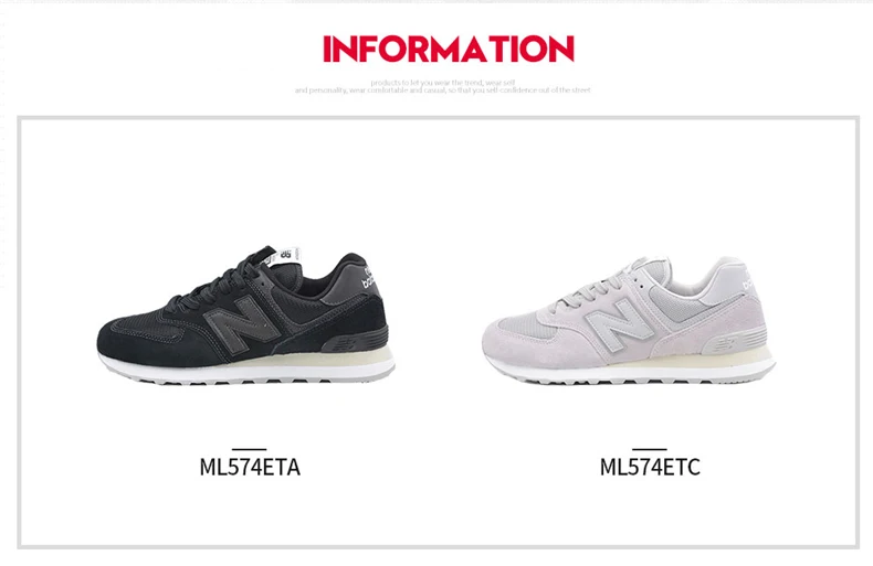 NEW BALANCE Классическая оригинальная аутентичная Мужская обувь женская обувь Ретро Уличная обувь для бега повседневные модные кроссовки ML574ETC/ETA