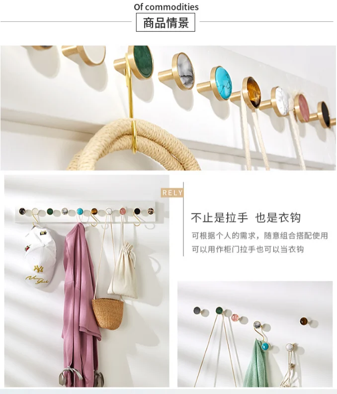 IYRound  Marble pattern brass cabinet pullsKitchen Drawer (8)