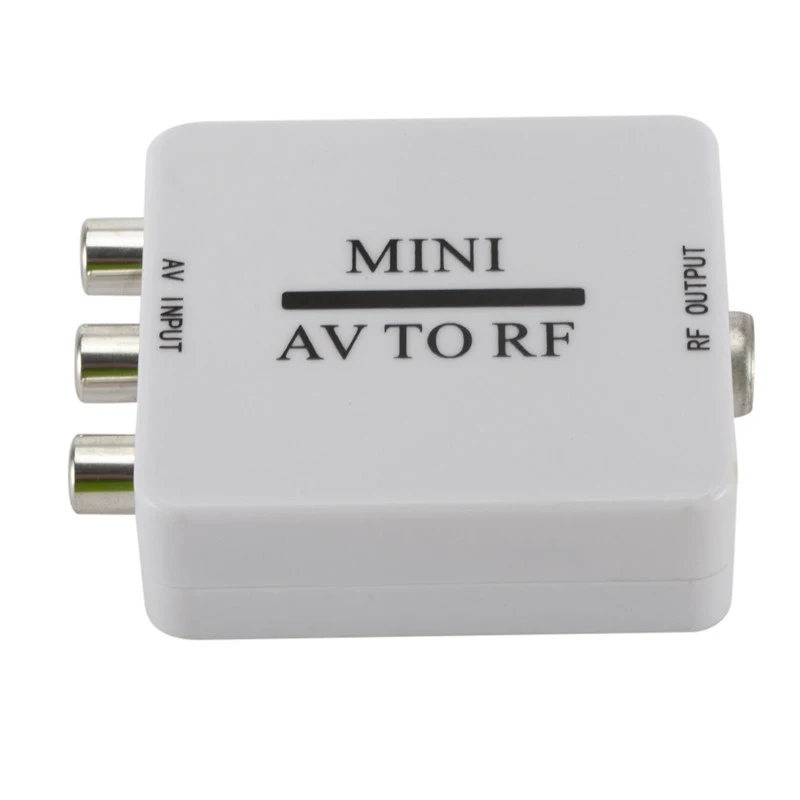 Мини HD видео конвертер коробка Rca Cvsb Av в Rf 67,25 МГц 61,25 МГц видео адаптер, Мини AV в RF Усилитель ТВ коммутатор