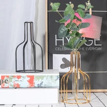 Металлическая ваза рамка геометрический цветочный горшок декоративная ваза завод Настольный Дисплей Стенд Железный художественный каркас кронштейн металлическая ваза рамка