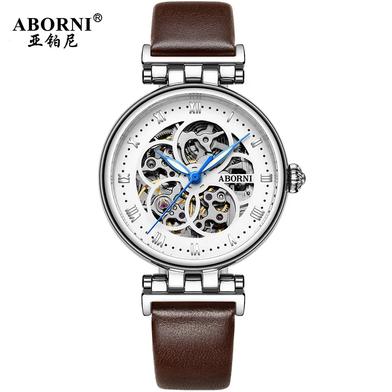 2021 Mechanical Watch Women Bracelet Watch Automatic Wristwatch Leather Stainless Steel Band Female Clock Chic Reloj Mujer 