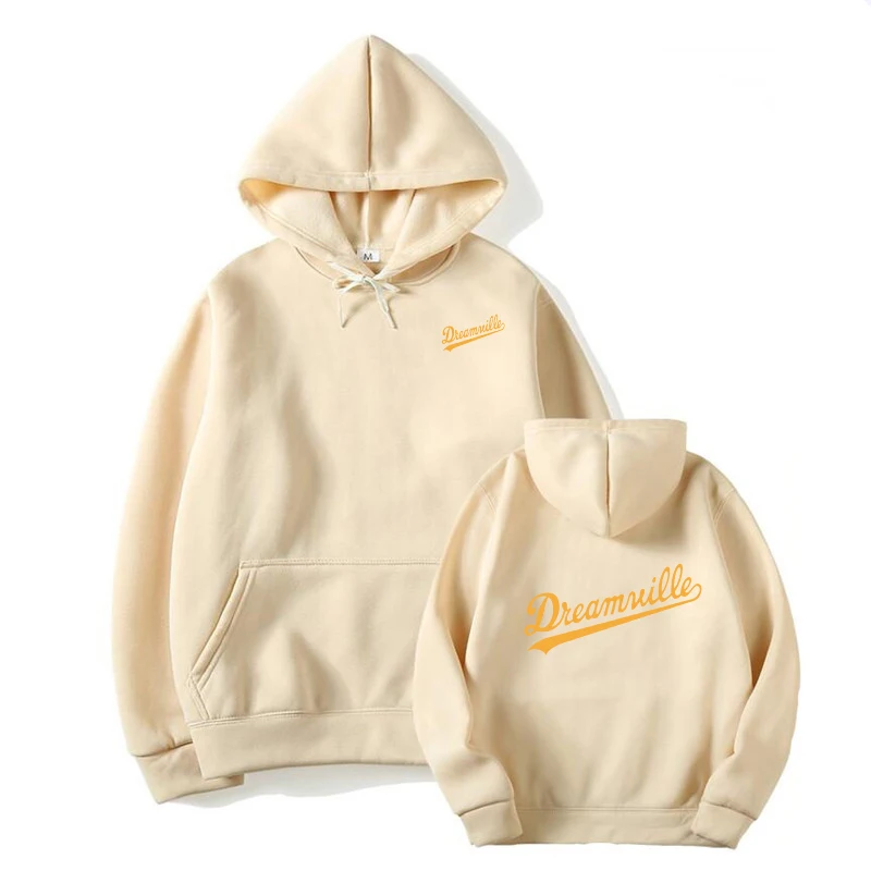 Толстовки с капюшоном Novos Homens хип-хоп DREAMVILLE J Cole Logotipo Com Capuz Carta Presa J Cole Com Capuz Inverno толстовки do Velo Dos