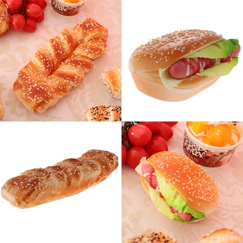 

2pcs Artificial Sesame Bread Hamburger Simulation Realistic Food Display