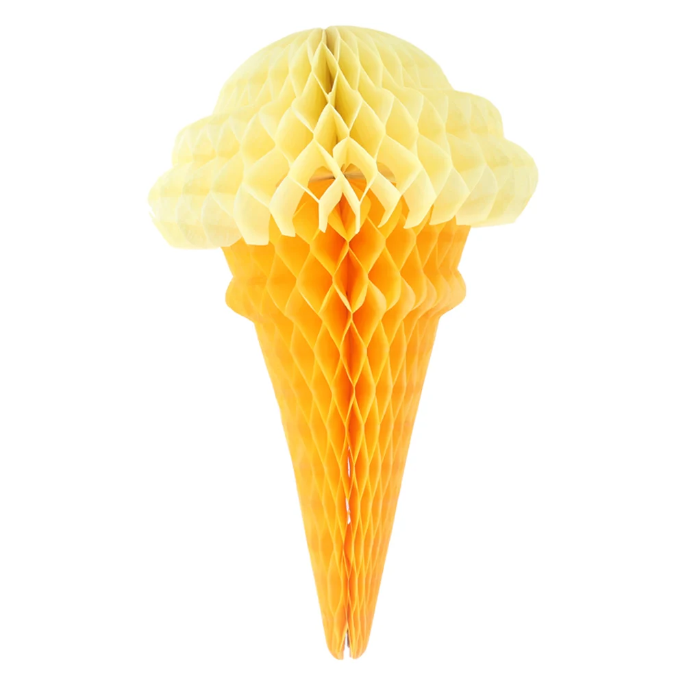 Yellow 5 шт./компл. в форме мороженого бумажная подвеска медовые шарики фонарики пмы Свадьба День Рождения Бумажные Цветы Шары - Цвет: Yellow