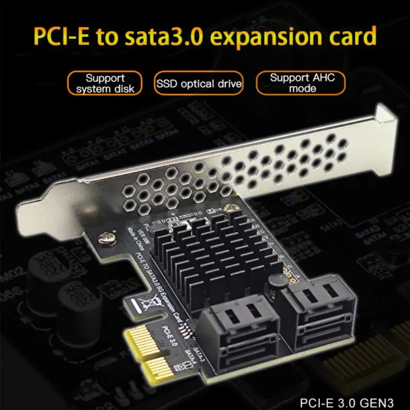 PCIE SATA Controller 4 Port 6G PCI-E To SATA3.0 Expansion Miner PCI Express Adapter Card SSD IPFS Mining |