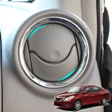 Dla Nissan Versa Almera Latio A/C odpowietrznik pierścień Chrome pokrywa wykończenia akcesoria samochodowe do stylizacji 2012 2013 2014 2015 2016 2017 2018