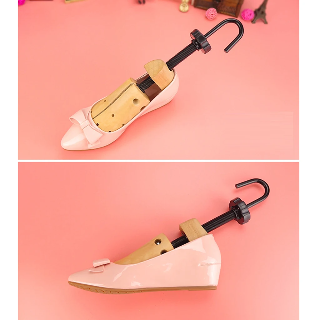 Unisex Cedar Wooden Boots Shoes Tree Stretcher Shaper Keeper Adjustable 2 Way