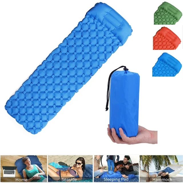 US $19.99 Ultralight Outdoor Inflatable Cushion Sleeping Pad Picnic Compact Camping Mat Air Pad for Camping H