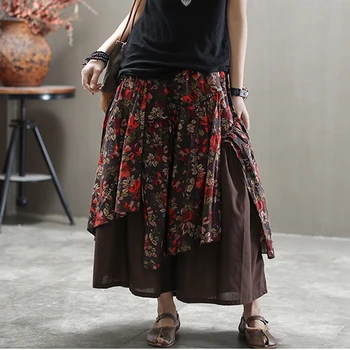 

Women Cotton Linen Skirt Big Loose Oversized Big Loose Long Luxury Fashion Casual Retro Vintage for Summer Spring AZ20511523