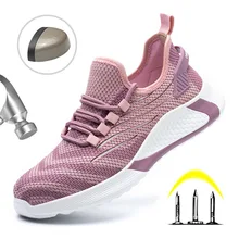 Chaussures de randonnée d'été légères avec bout en acier pour homme et femme, de sécurité, antidérapantes, Anti perforation, pour l'extérieur, tailles 35 48