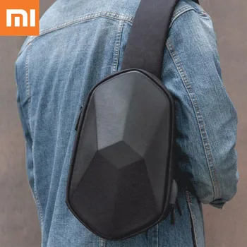 

Xiaomi tajezzo BEABORN Polyhedron PU Backpack USB Bag Waterproof Leisure Sports Chest Pack Bags For Mens Women Travel Camping