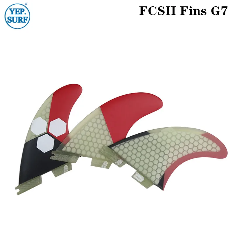 Surf Fins FCS2 G7 Fin сотовый плавник для доски серфинга красный белый. Черный с логотипом