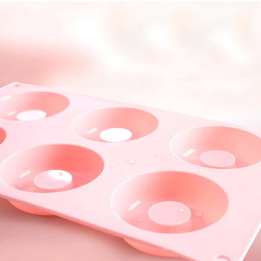 6 Grid Silicone Mould Kitchen Bakery Donut Baking Pan Non-Stick Mold Dishwasher Decoration Tools Home DIY Handmade Making Molde