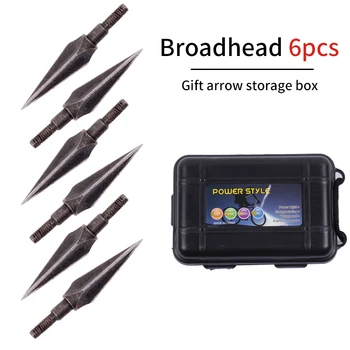 

Compound Bow Archery 6pcs with Arrow box High Carbon Steel Hunting 3 Sharp Blades Arrow Tips for Crossbow