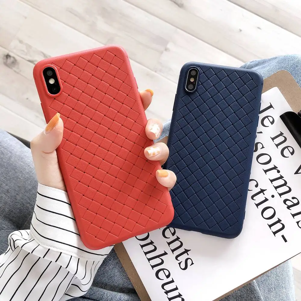 

FLOVEME Grid Weaving Phone Case For Oneplus 7 6 6T Ultra Thin Cases For Oneplus 7 Pro 6 6T Luxury Soft Silicone Back Cover Coque