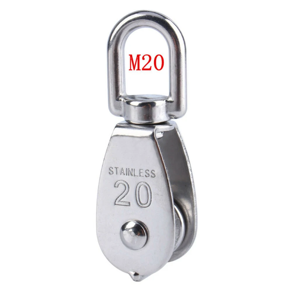 

1pc 304 Stainless Steel Rotating Pulley Lifting Rope Single Wheel Swivel Parts