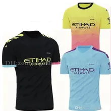 Футбольная Футболка для взрослых JESUS DE BRUYNE KUN AGUERO MAHREZ G. JESUS SANE SILVA 19 20