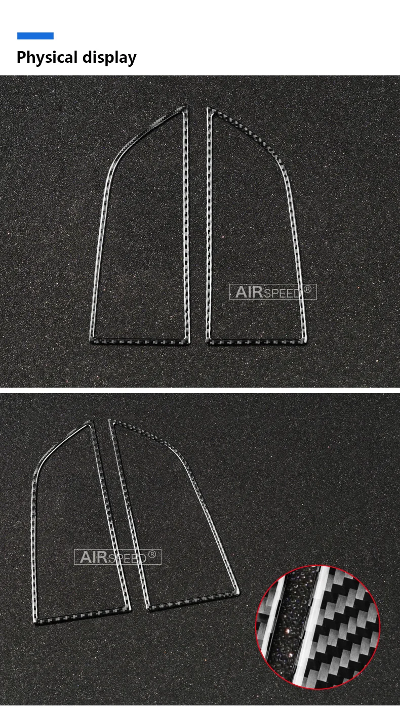 Airspeed 2 шт углеродное волокно Автомобильная контрольная панель Центральная рамка для кондиционера наклейка для Porsche Macan аксессуары внутренняя отделка стикер s